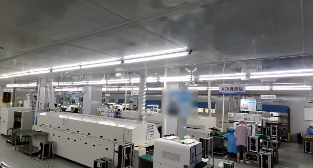 SMT production line at the AceTel factory in Shanghai